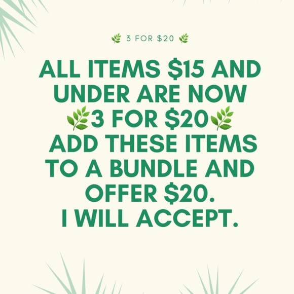 All items $15 and under are 🌿3 for $20🌿. Bundle skirts, tops, dresses to save! - Picture 1 of 1